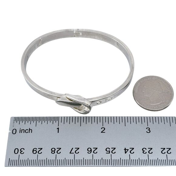 Vintage Sterling Silver 925 27.7 Grams Belt Buckle Bangle Bracelet 6.5"-7" - Picture 8 of 10